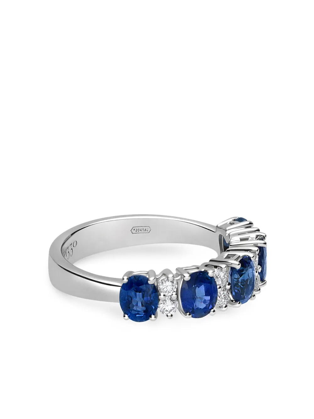  Leo Pizzo 18k White Gold Eternity Diamond And Sapphire Ring - Silver 