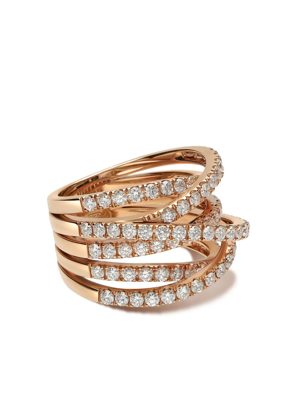 LEO PIZZO 18kt rose gold diamond Waves ring