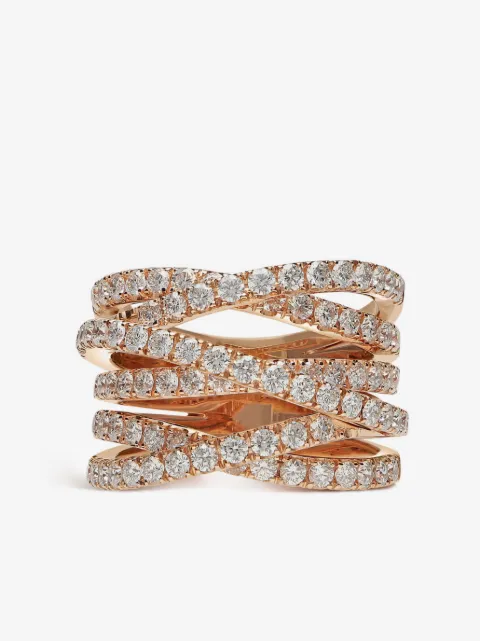 LEO PIZZO 18kt rose gold diamond Waves ring