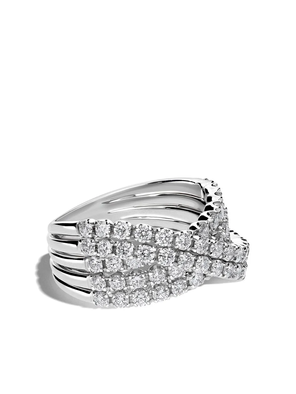 

LEO PIZZO anillo Waves en oro blanco de 18kt con diamantes - Plateado