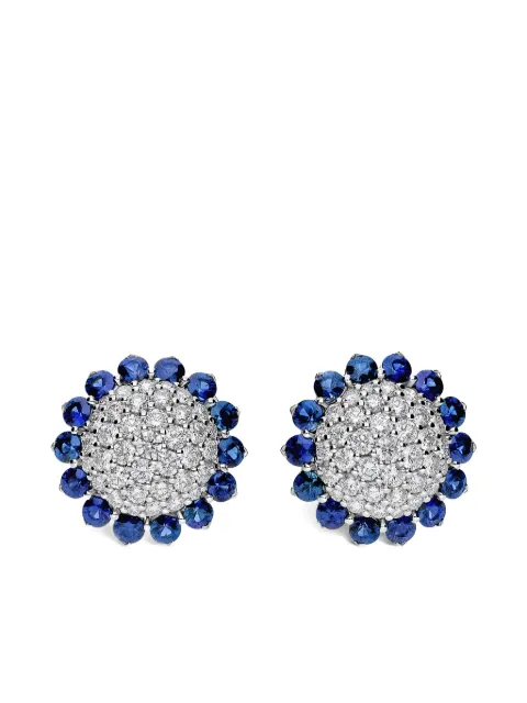 LEO PIZZO 18K white gold Aurora diamond and sapphire earrings