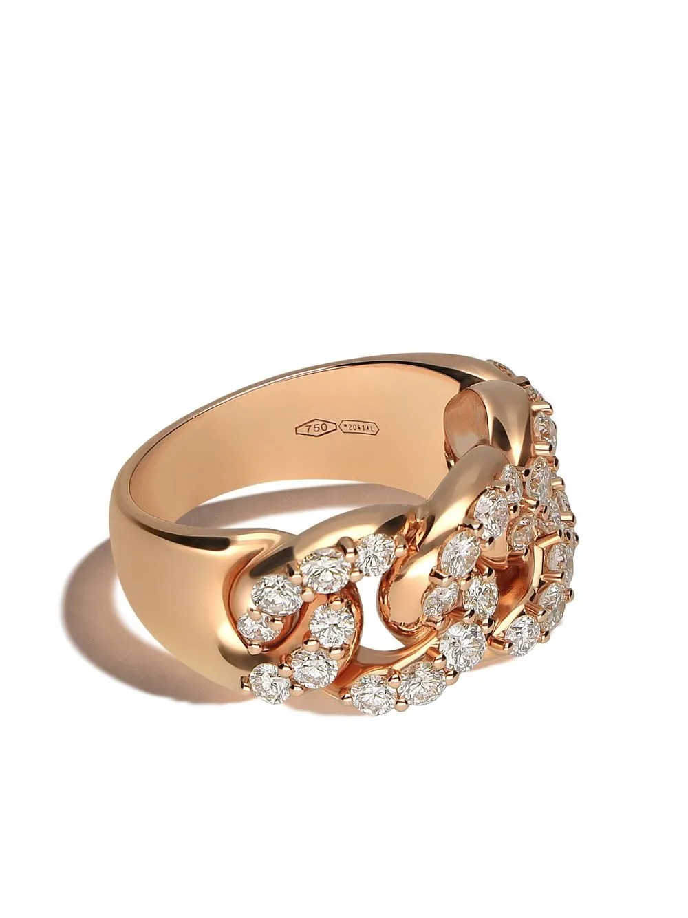 

LEO PIZZO 18kt rose gold diamond Groumette ring - Pink