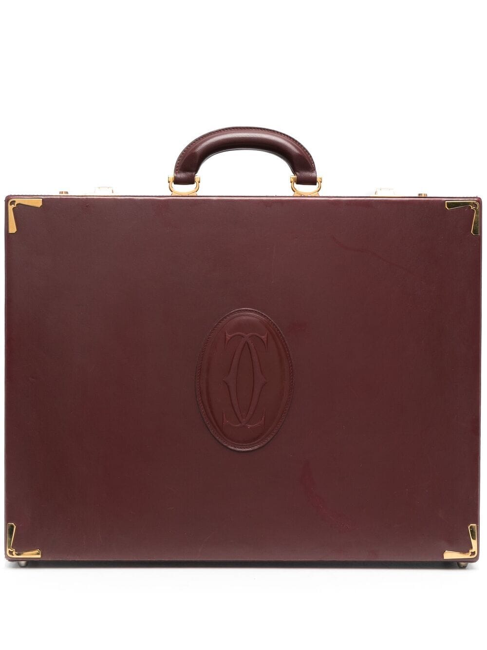 Pre-owned Cartier  Logo-embossed Briefcase In Red
