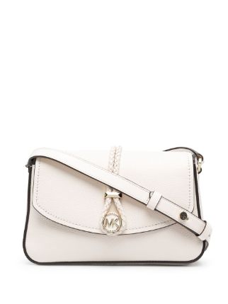 michael kors lea medium leather flap messenger bag