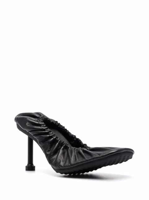 Shop Balenciaga Tug 80mm square-toe gathered pumps with ...