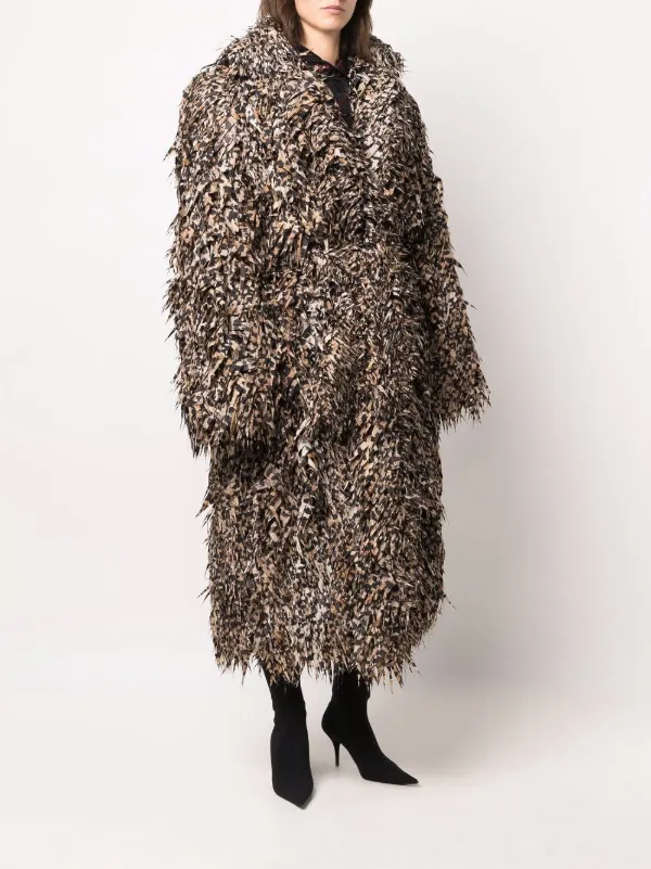 Balenciaga laser-cut faux-fur Coat - Farfetch