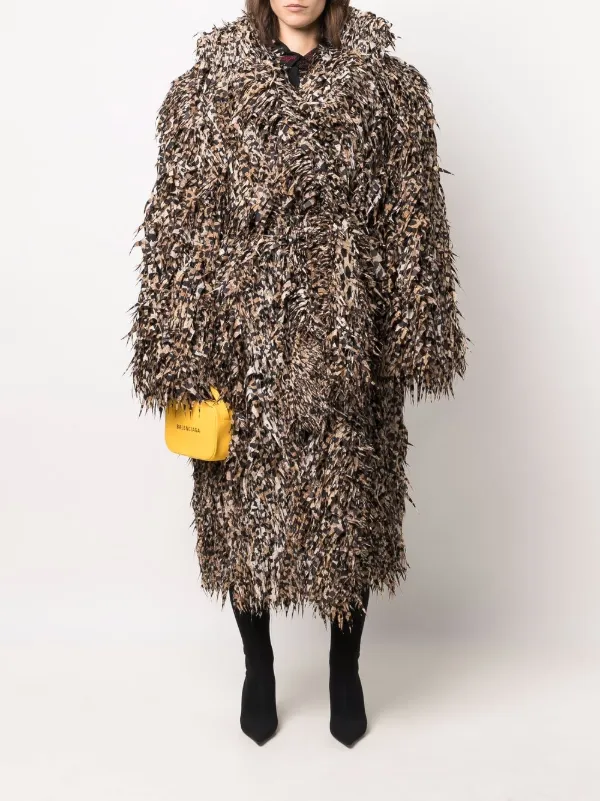 Balenciaga laser-cut faux-fur Coat - Farfetch