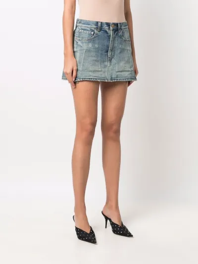 Sale Balenciaga distressed denim skirt 