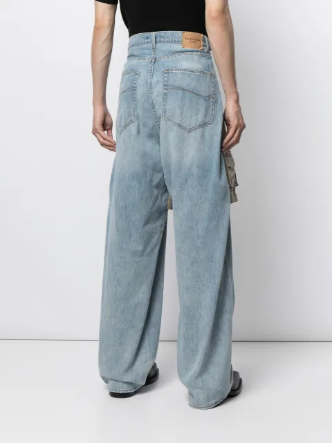 balenciaga denim cargo pants