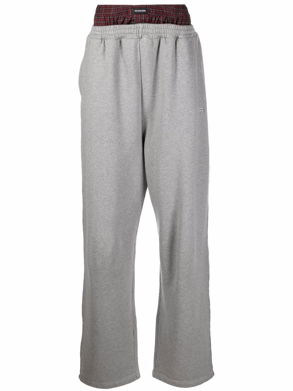 Balenciaga Trompe-l'oeil Double Waistband Sweatpants Red And Grey ...