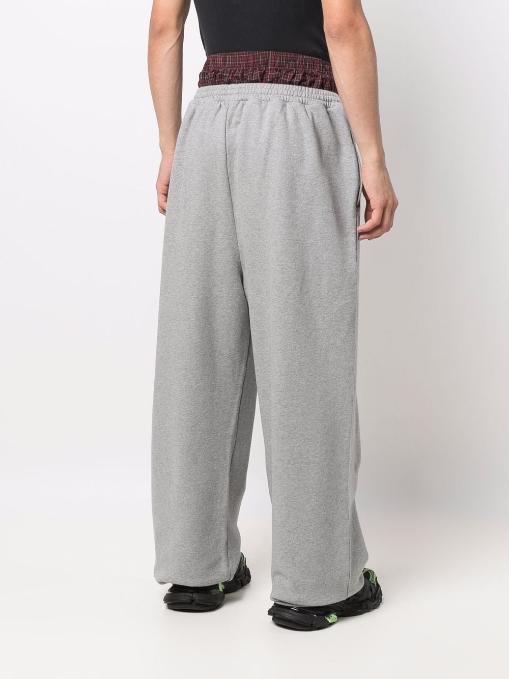 Balenciaga Trompe-l'oeil Double Waistband Sweatpants Red And Grey In ...
