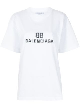 Balenciaga BB Pixel Logo T-shirt - Farfetch