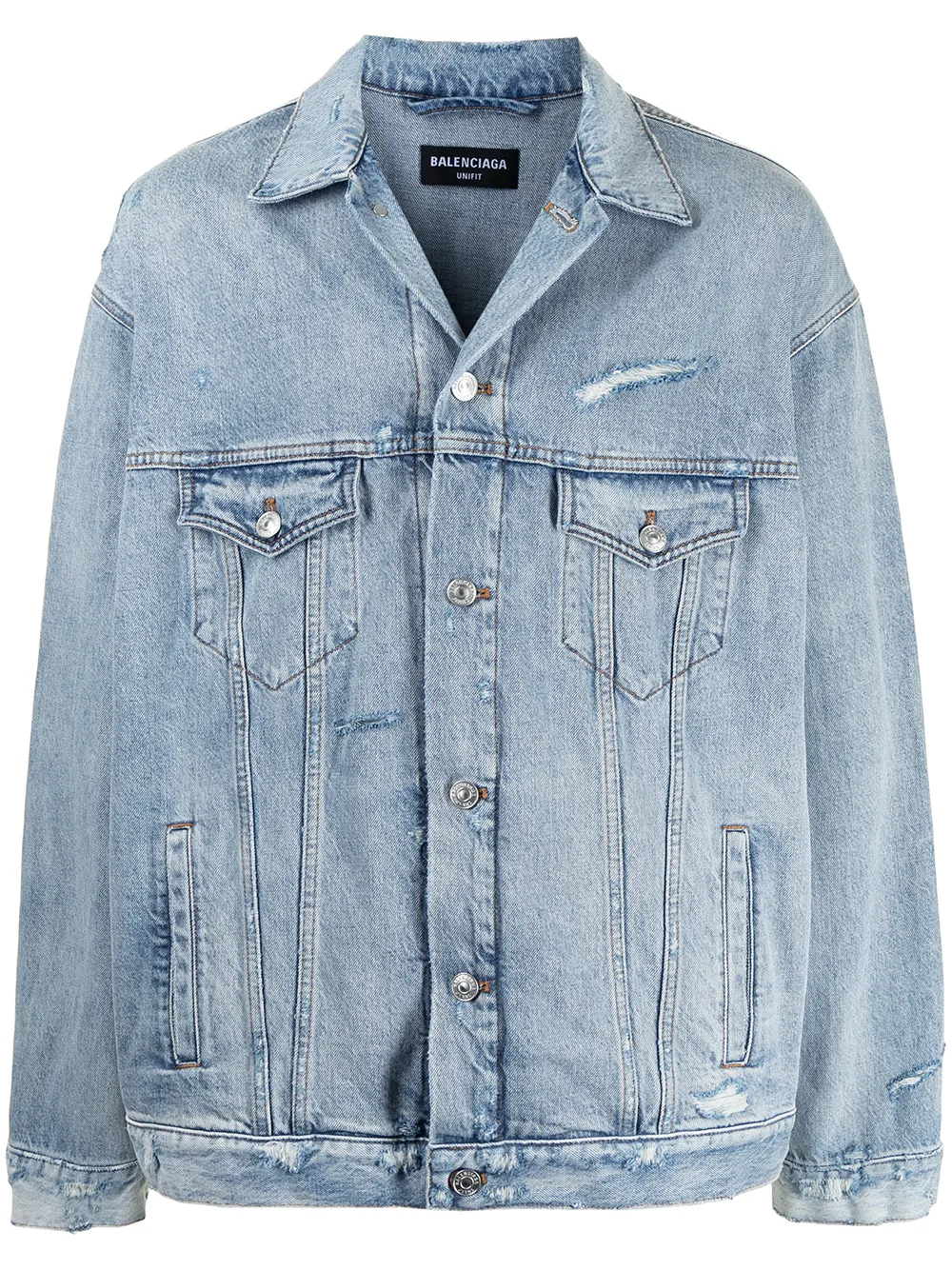 distressed-effect denim jacket