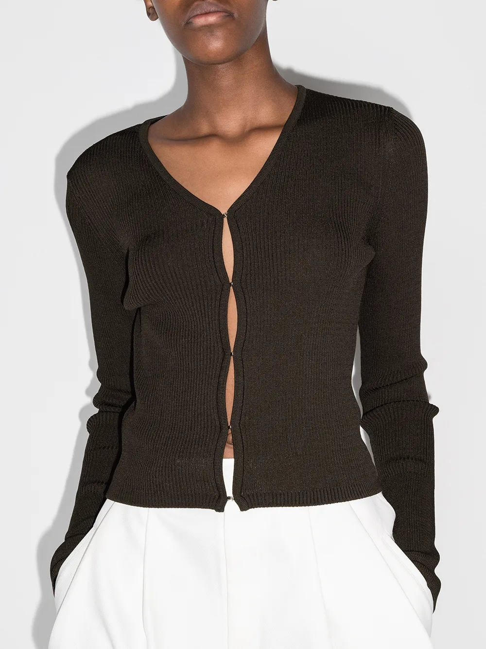 Image 2 of Low Classic hook-closure ribbed cardigan