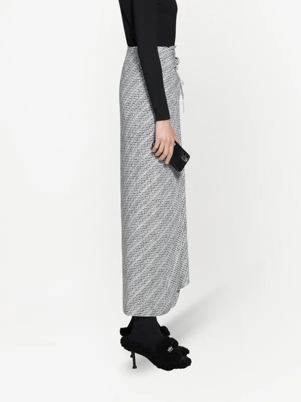 long black fringe wrap skirt