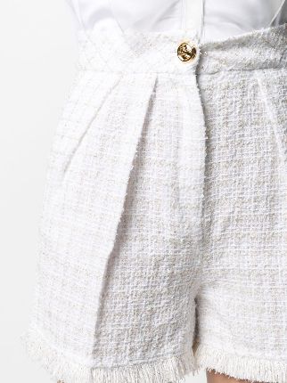 frayed-hem tweed shorts展示图