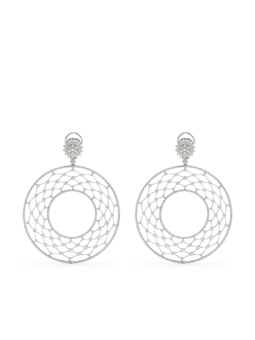 

LEO PIZZO aretes Merletti en oro blanco de 18kt con diamantes - Plateado