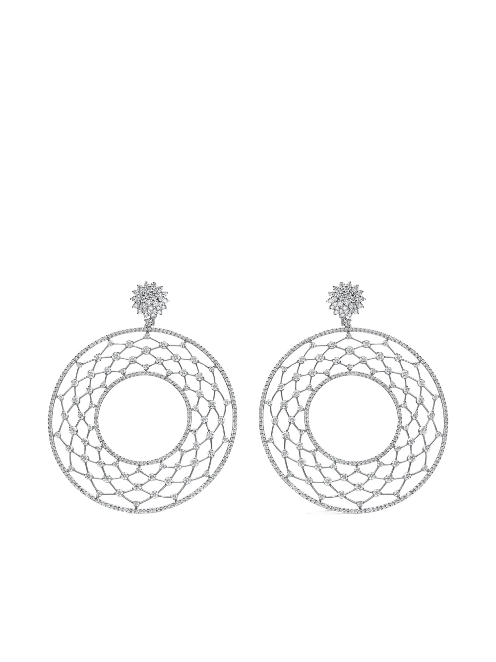 LEO PIZZO 18K white gold Merletti diamond earrings - Silver