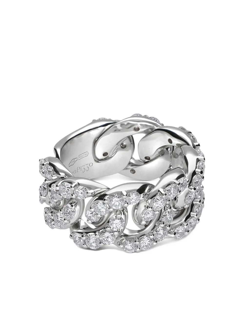  Leo Pizzo 18kt Weißgoldring Mit Diamanten   Silber 
