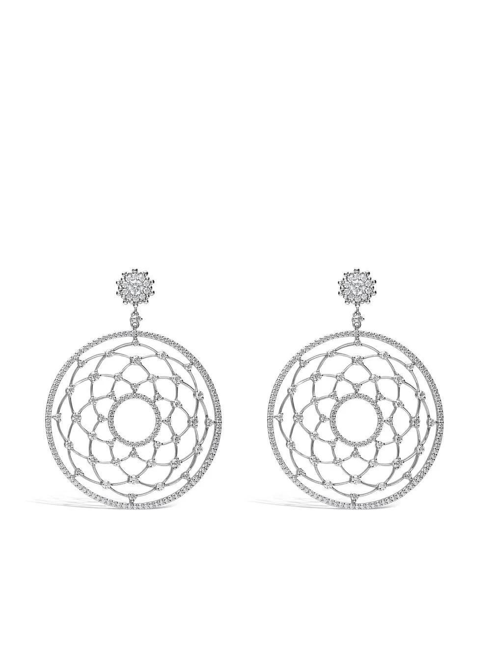 

LEO PIZZO aretes Merletti en oro blanco de 18kt con diamantes - Plateado