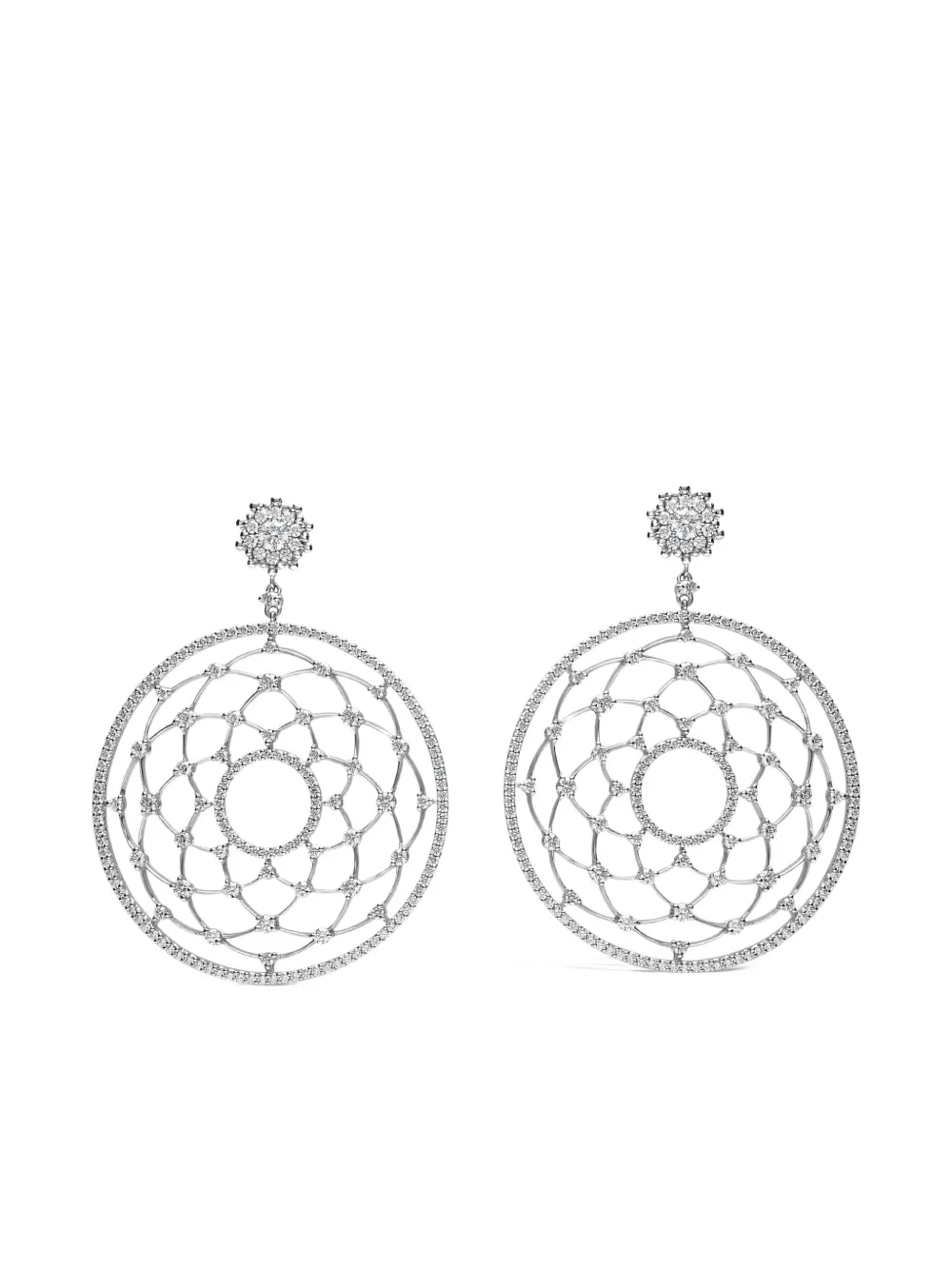 LEO PIZZO 18K white gold Merletti diamond earrings - Silver