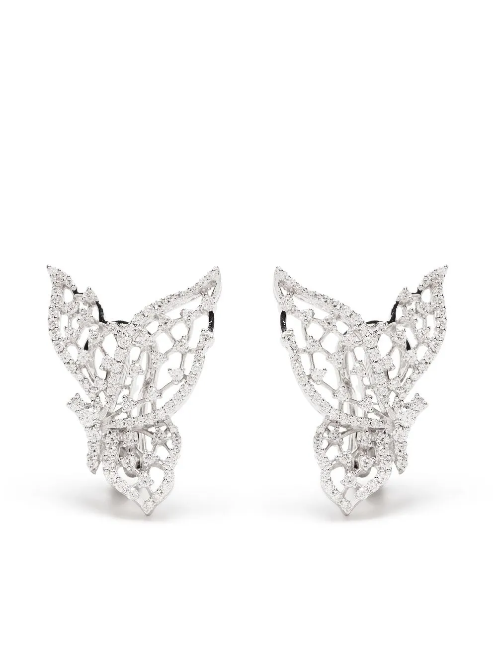 

LEO PIZZO aretes Light Wings en oro blanco de 18kt con diamantes - Plateado