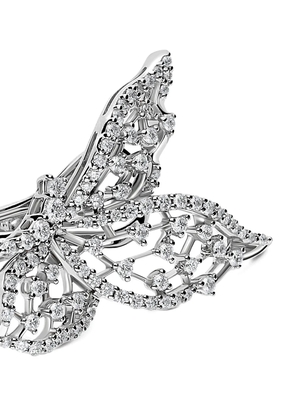  Leo Pizzo 18k White Gold Light Wings Diamond Earrings - Silver 