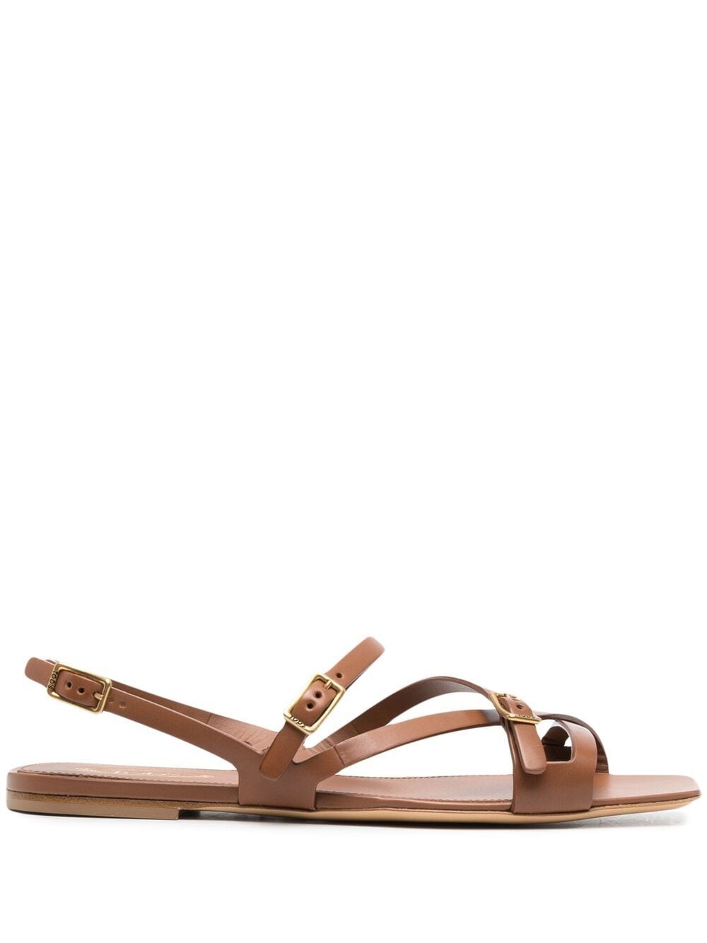 Tod's Crossover Buckled Sandals In Brown