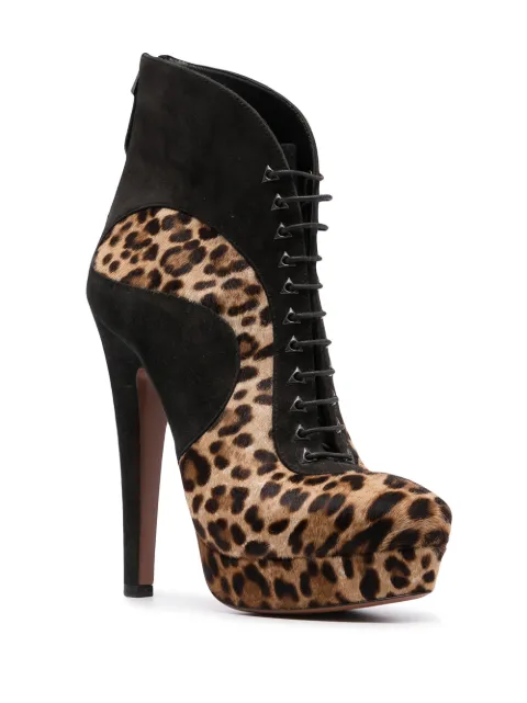 Alaia Pre Owned Leopard Print Ankle Boots Farfetch