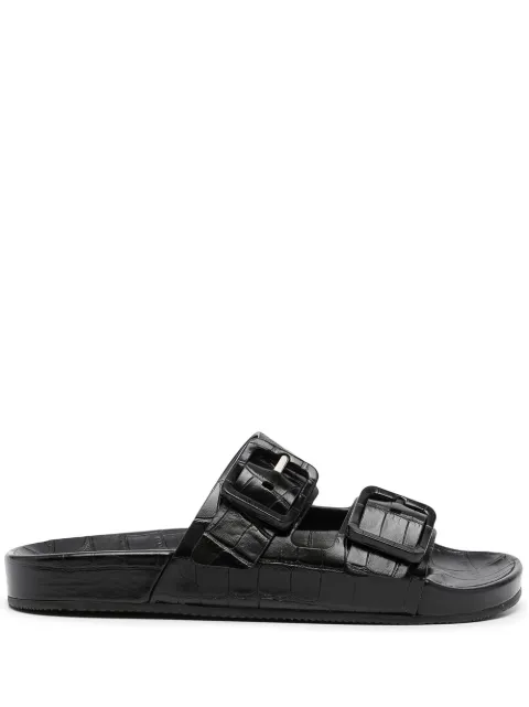 Balenciaga Mallorca crocodile-effect sandals