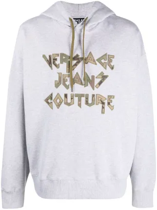 versace jeans couture zip moletom com capuz