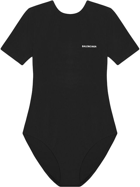 Balenciaga open-back short-sleeve swimsuit