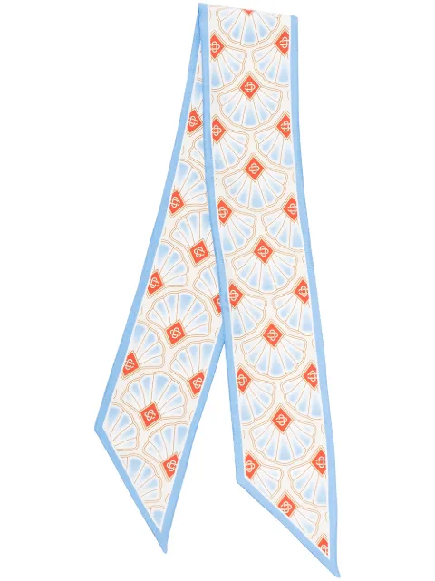Casablanca shell-print long silk scarf