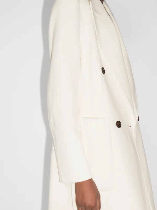 lapel double breasted wool coat