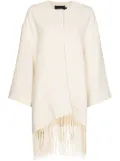 Low Classic fringed-hem textured cape - Neutrals
