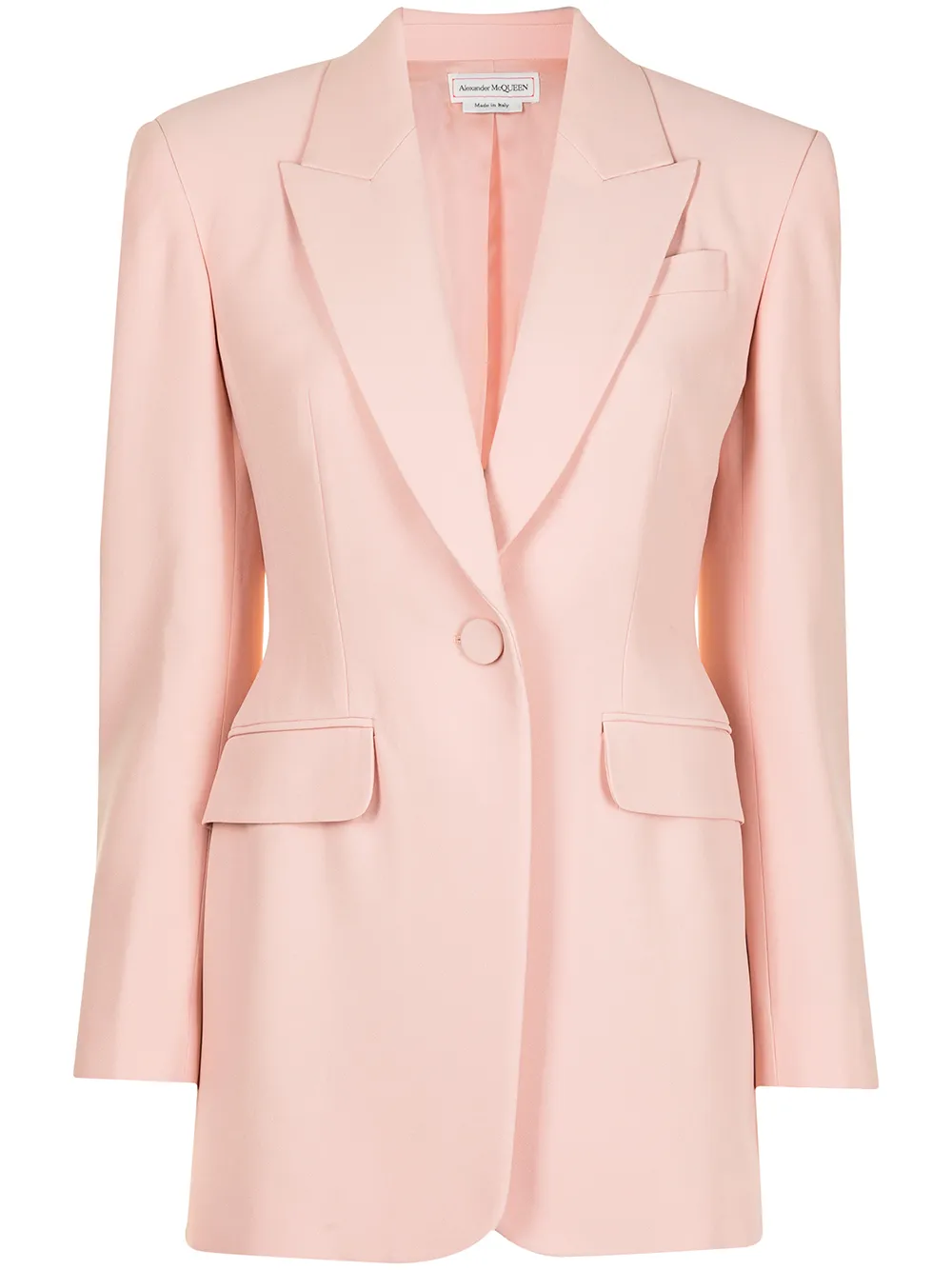 

Alexander McQueen blazer con solapas de pico - Rosado