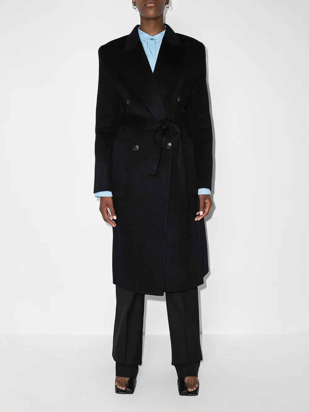 Image 2 of Low Classic belted double-breasted wool-cashmere coat