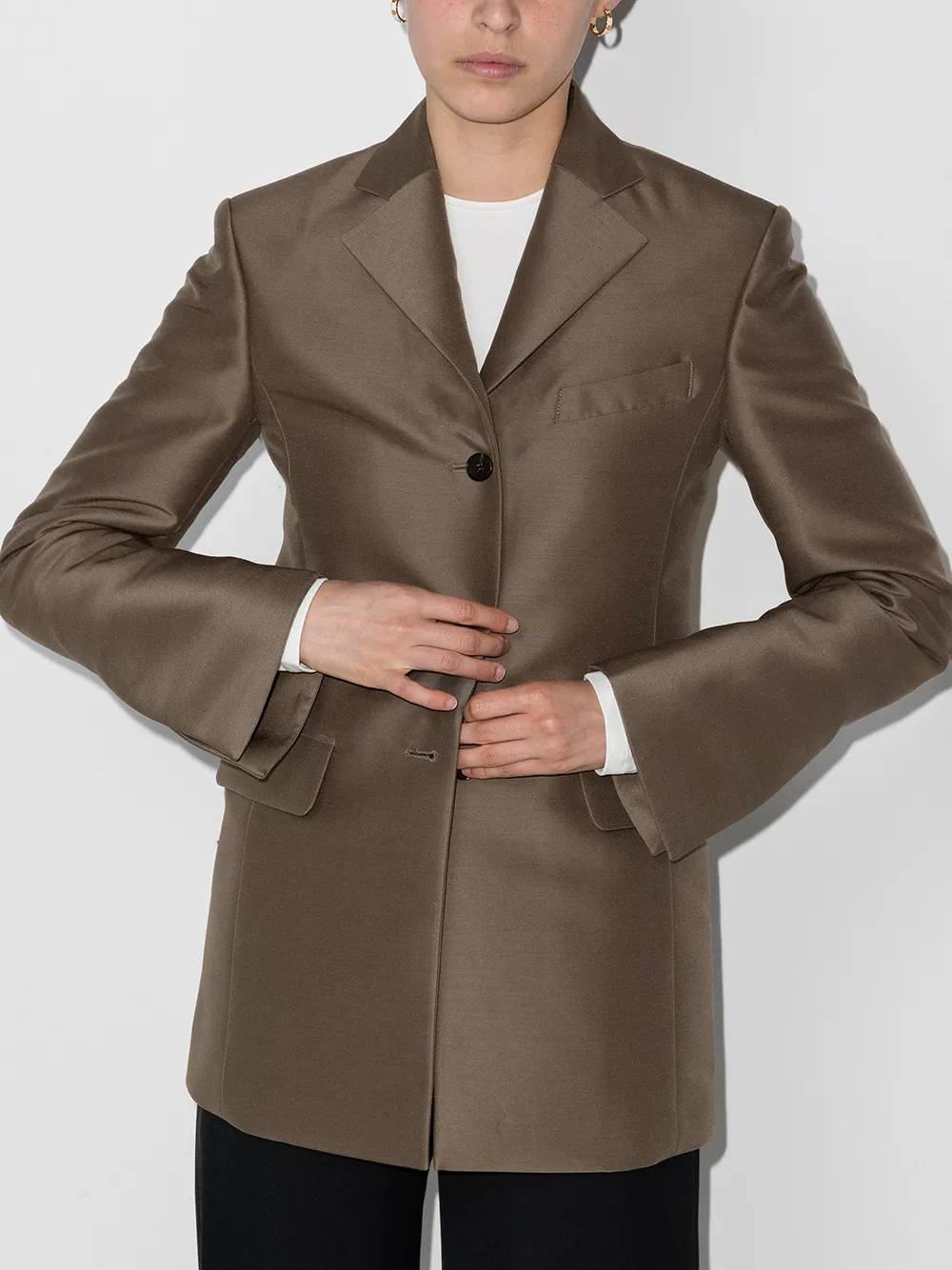 Image 2 of Low Classic single-breasted wool-silk blazer