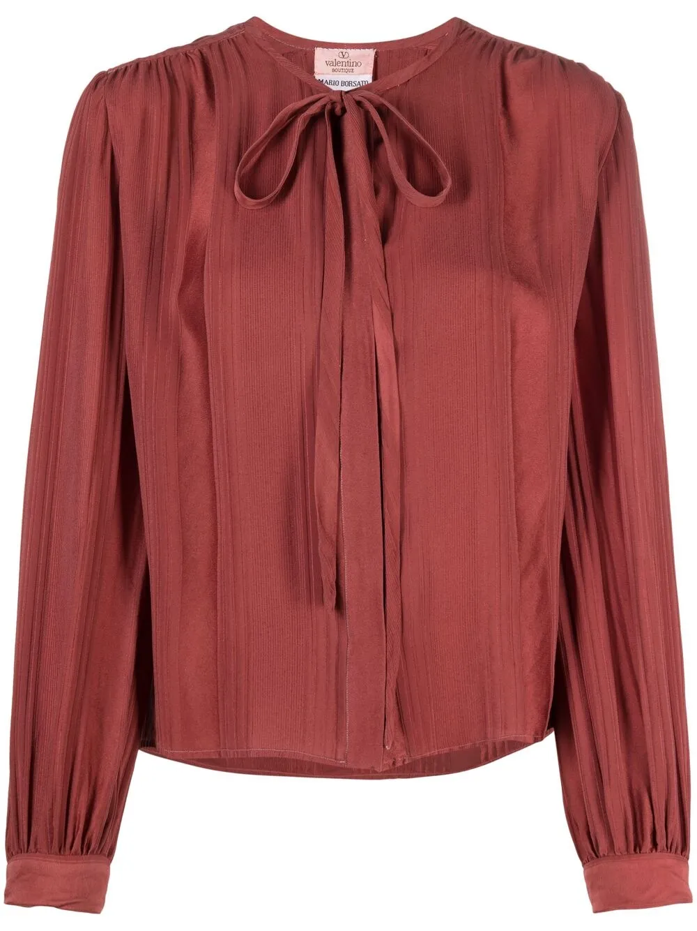 Pre-owned Valentino 1970s Pleat Detailing Blouse In Red
