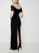 Solace London Rhea off-shoulder twisted gown