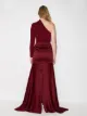 Solace London Sarr one-shoulder gown