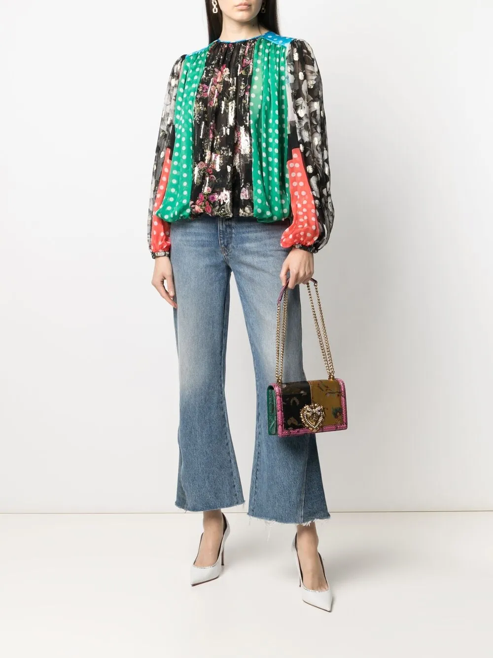 фото Dolce & gabbana сумка на плечо devotion в технике пэчворк