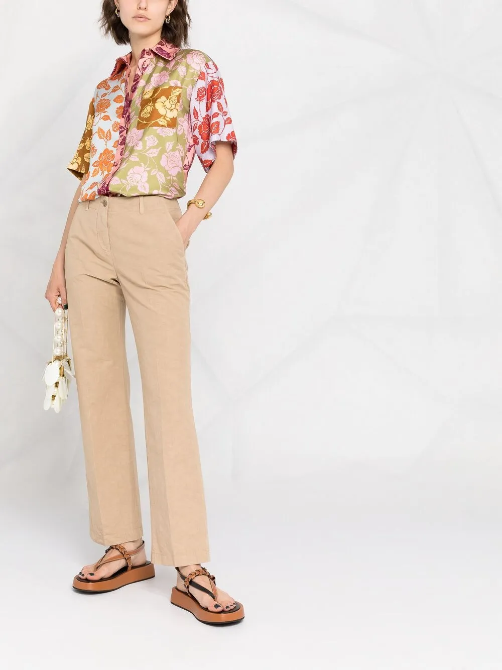 ASPESI Broek met wijde pijpen - Beige
