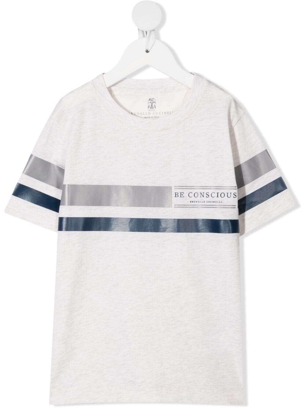 Brunello Cucinelli Kids' Logo-print T-shirt In Neutrals