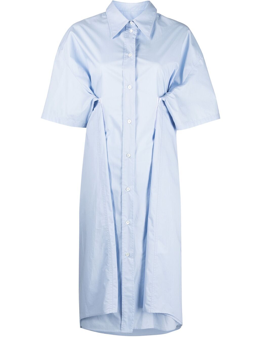 фото Mm6 maison margiela платье-рубашка миди с драпировкой
