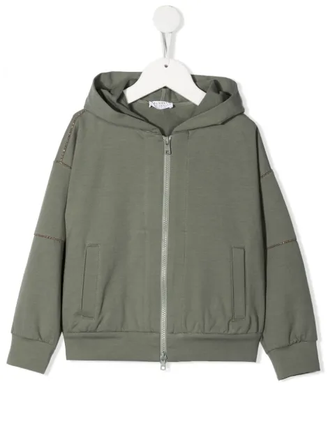 Brunello Cucinelli Kids stud-embellished hooded jacket