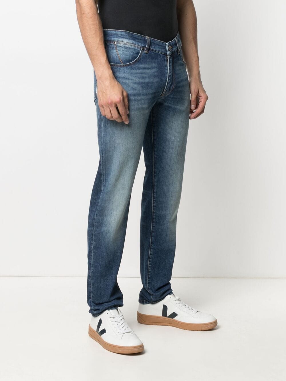 Shop Pt01 Low-rise Straight-leg Jeans In Blue