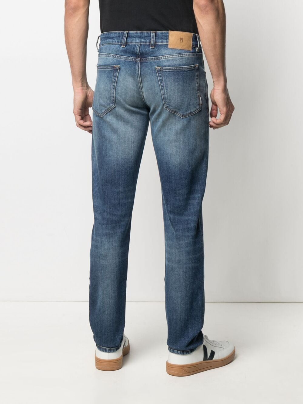 Shop Pt01 Low-rise Straight-leg Jeans In Blue