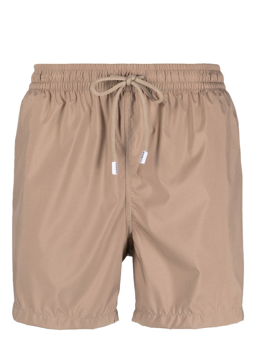 Shop Fedeli Logo-patch Drawstring Swim Shorts In Brown