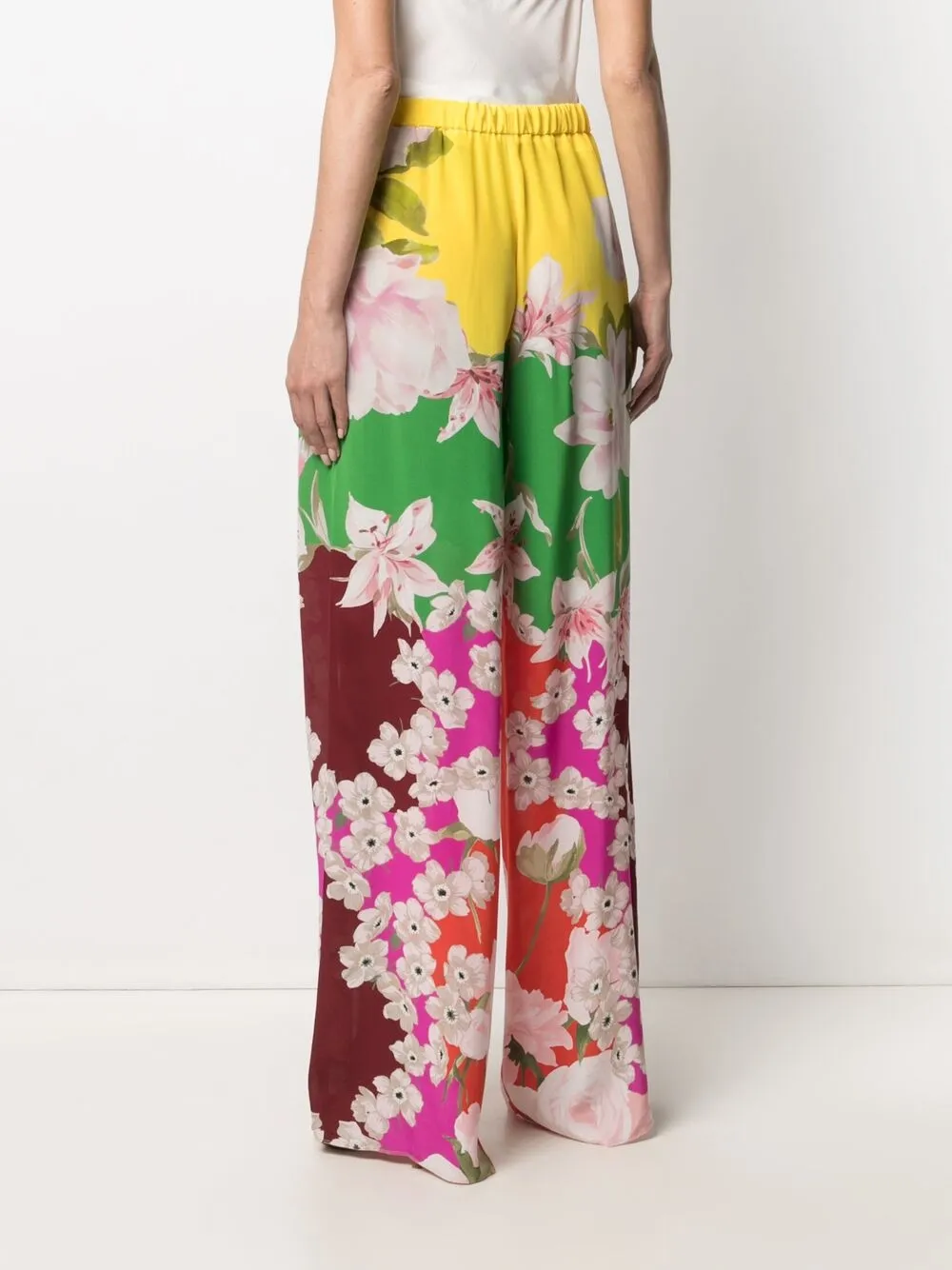 фото Valentino широкие брюки с цветочным принтом